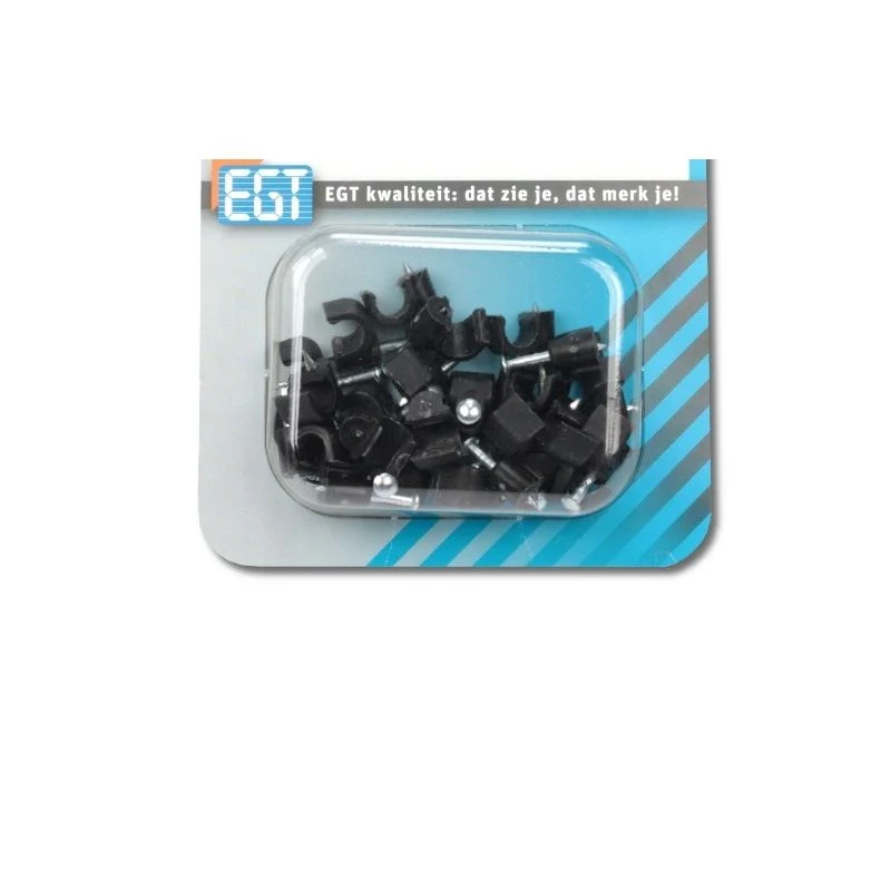 EGT 25 Stuks Kabelbeugel Rond 6mm Zwart
