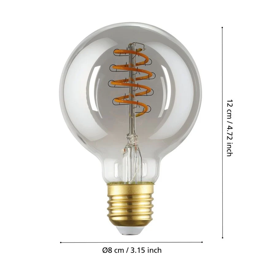 Eglo 110286 LED lamp Globe G80 E27 Smoke 100lm 2000K Connect-Z - Afbeelding 4
