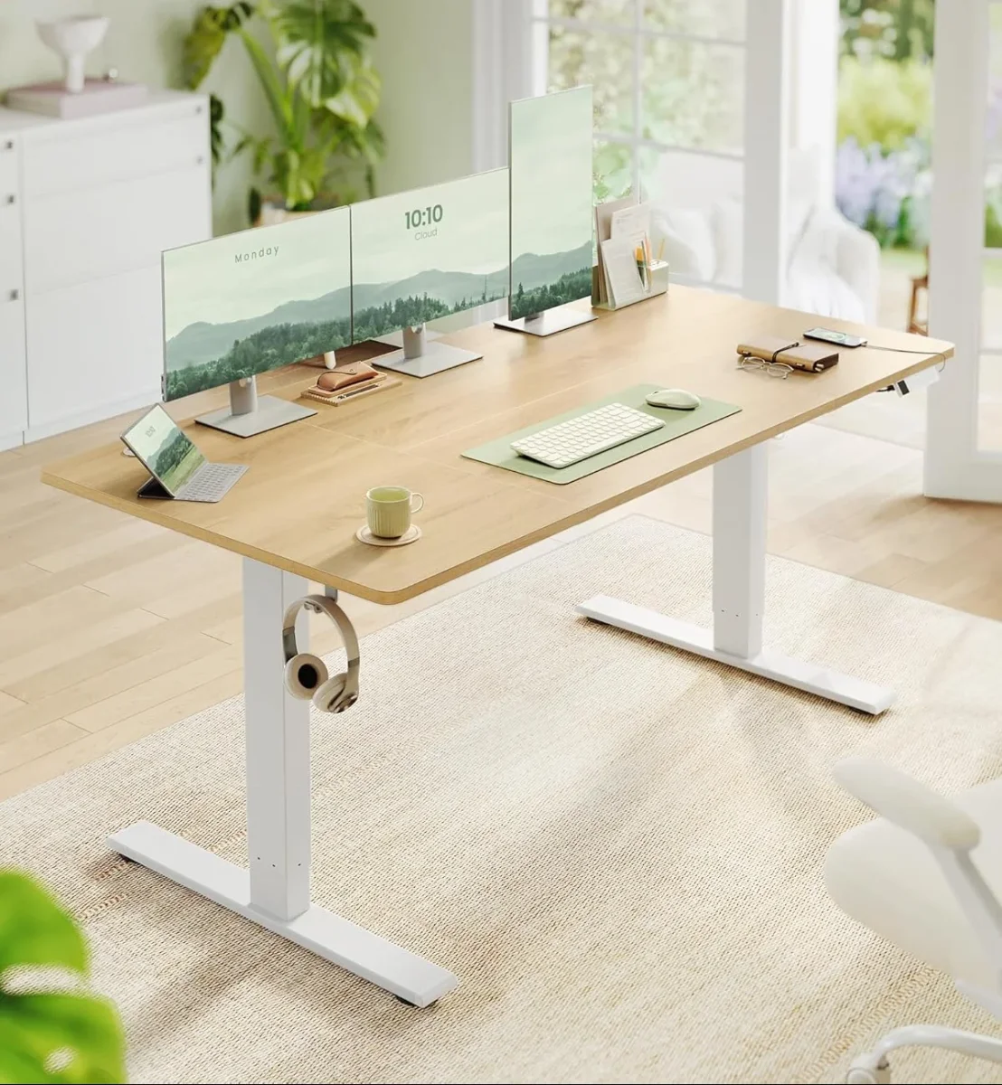 Zit Sta Bureau Elektrisch – In Hoogte Verstelbaar – USB-C – Geheugenfunctie – Kabelgoot – Extra Dikke Poten - Afbeelding 3