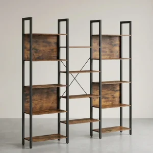 Boekenkast Industrieel - Ladderrek - 14 Planken - Stabiel Metalen Frame