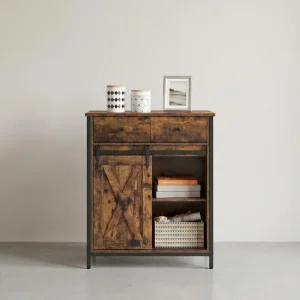 Dressoir Industrieel – Met Schuifdeur – 70 x 30 x 80 cm