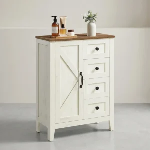 Keukenkast – Opbergkast met lades – Verstelbare planken – Landelijke stijl – 30 x 60 x 80 cm