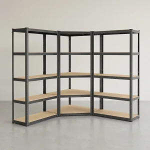 Hoekopbergrek Met Hoge Draagkracht – Modulair Stellingrek – Verstelbare Planken – Voor Garage, Kelder & Opslagruimte