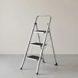Opvouwbare Huishoudtrap – 3 Treden – Stalen Trapladder met Handgreep – 150 kg Draagvermogen