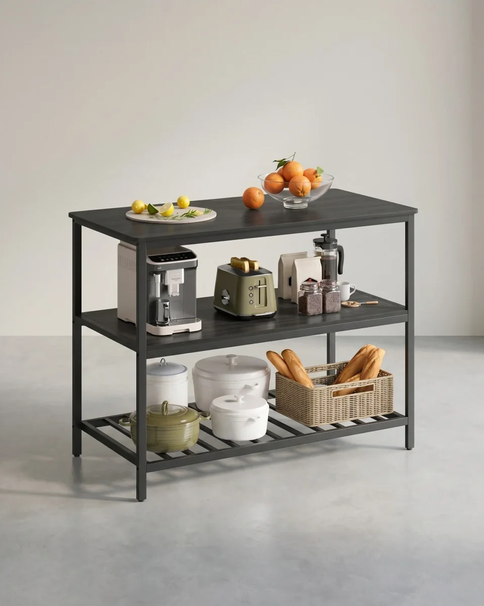 Keukenkastje – 3-laags Kruidenrek – Stalen frame – 60 x 120 x 90 cm – Industriële stijl - Afbeelding 4