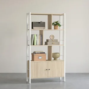 Boekenkast – Industriële Stijl – Modern Design – 4 Planken En Kast Met Deuren – 154,5 cm Hoog