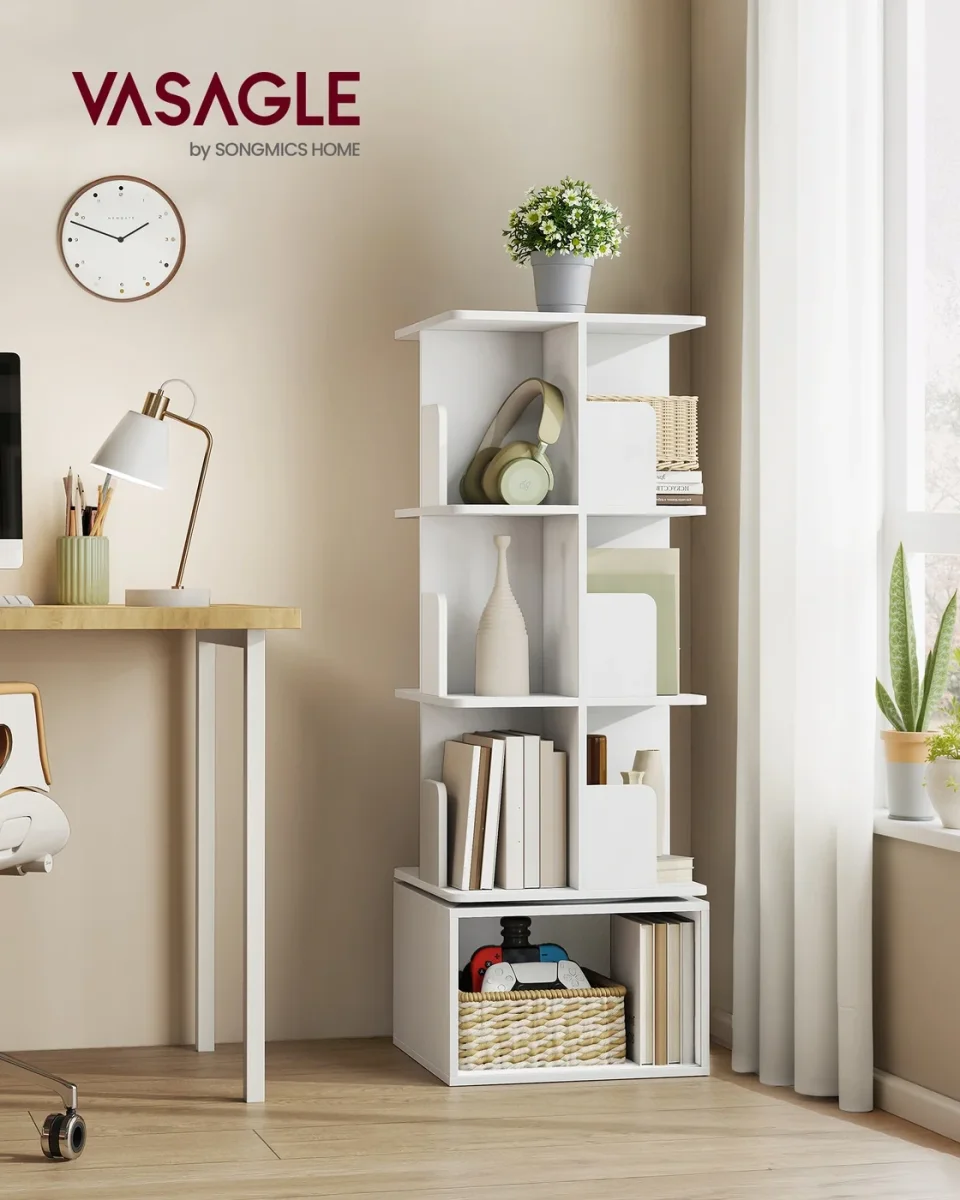 Draaibare Boekenkast - Custos Collectie - 4 Niveaus - Open Vakken - Afbeelding 3