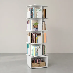 Draaibare Boekenkast - Custos Collectie - 5 Niveaus - Open Vakken