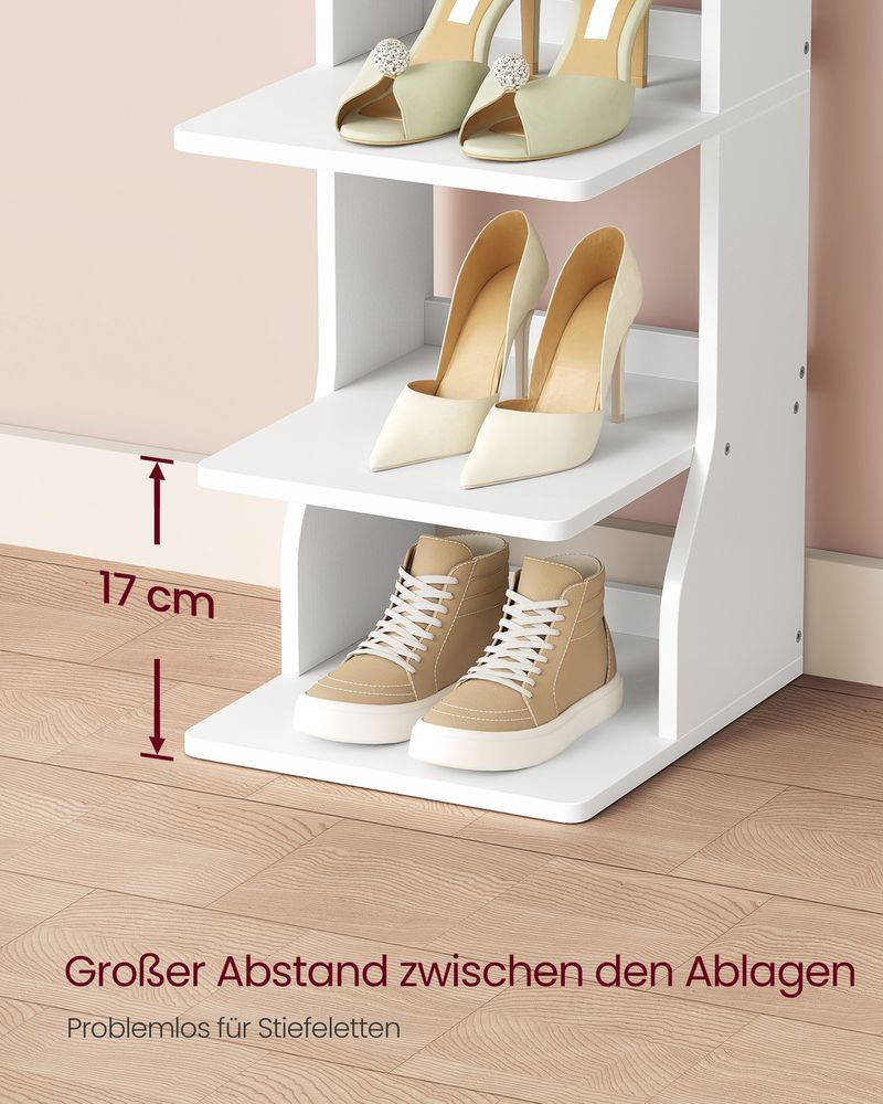 Smal Schoenenrek – 9 Lagen – Met Haken – Compact Ontwerp – 147 cm Hoog – Voor Hal Of Slaapkamer - Afbeelding 4