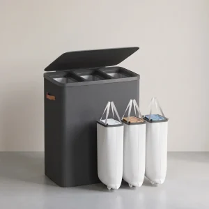 Wasmand Met 3 Vakken – Wassorteerder Met Deksel – 190 Liter – Met Uitneembare Waszakken