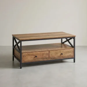 Salontafel met 2 Laden - Verstelbare Poten - 100 cm Breed