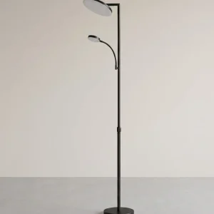LED Vloerlamp Met Leeslamp - In Hoogte Verstelbaar Met Timer - Met Afstandsbediening