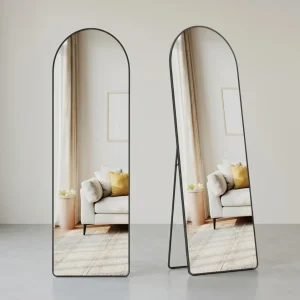 Passpiegel - 160 x 50 cm - Gewelfde Rand Van Hardglas - Vloermodel