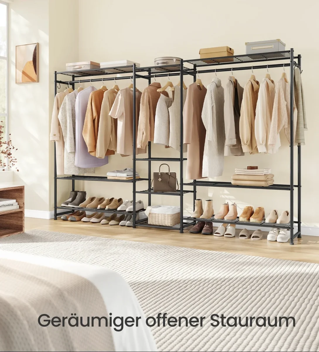 Open Kledingkast - 10 Niveaus En 3 Kledingstangen - Voor Slaapkamer Of Garderobe - Afbeelding 3