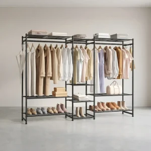 Open Kledingkast - 10 Niveaus En 3 Kledingstangen - Voor Slaapkamer Of Garderobe