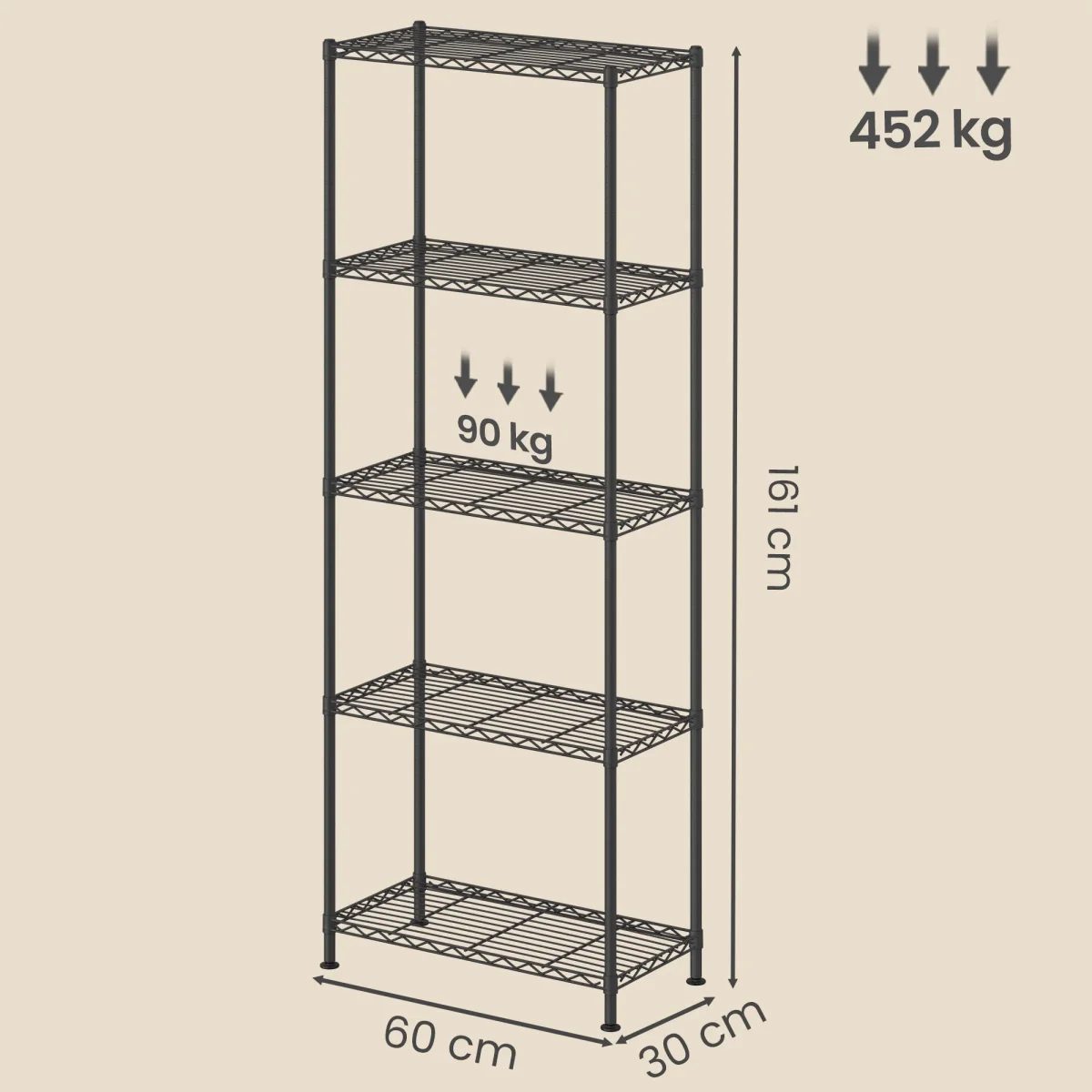 Metalen Stellingkast - Met Verstelbare Planken - Voor Keuken En Berging - Afbeelding 4