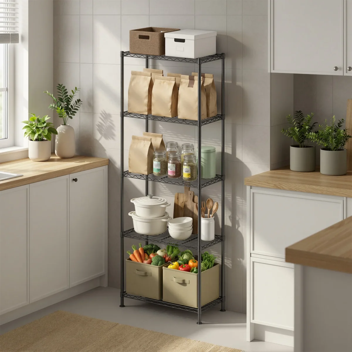 Metalen Stellingkast - Met Verstelbare Planken - Voor Keuken En Berging - Afbeelding 5