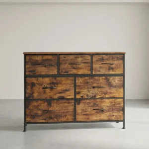 Dressoir Met 7 Stoffen Lades - Stalen Frame - Voor Slaapkamer Of Hal