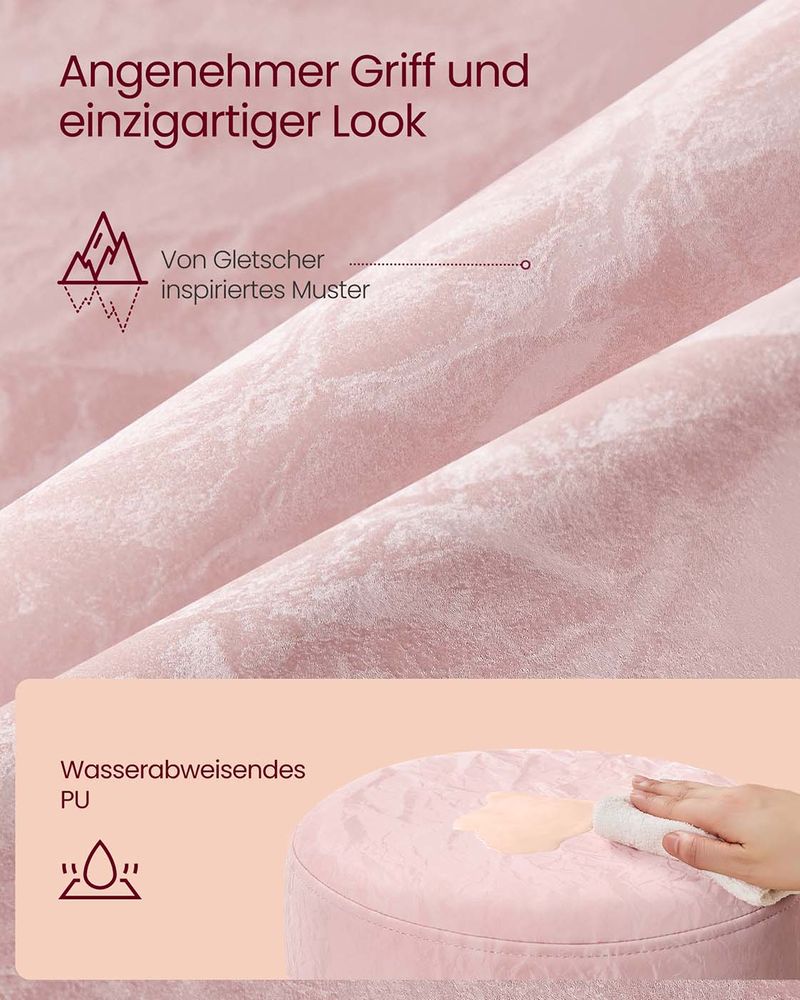 Make-up Kruk Draaibaar – In Hoogte Verstelbaar – 360° – PU met Gletsjerpatroon – Kaptafelkruk tot 120 kg - Afbeelding 8