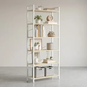 Boekenkast Met 6 Niveaus - Stalen Frame - Voor Woonkamer Slaapkamer Of Kantoor