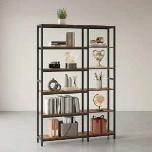 Boekenkast Met 6 Niveaus - Hoekkast In Ladderstijl - Voor Woonkamer En Werkkamer