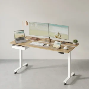 Zit Sta Bureau Elektrisch – Met Stopcontact – Geheugenfunctie – Lade en Haken