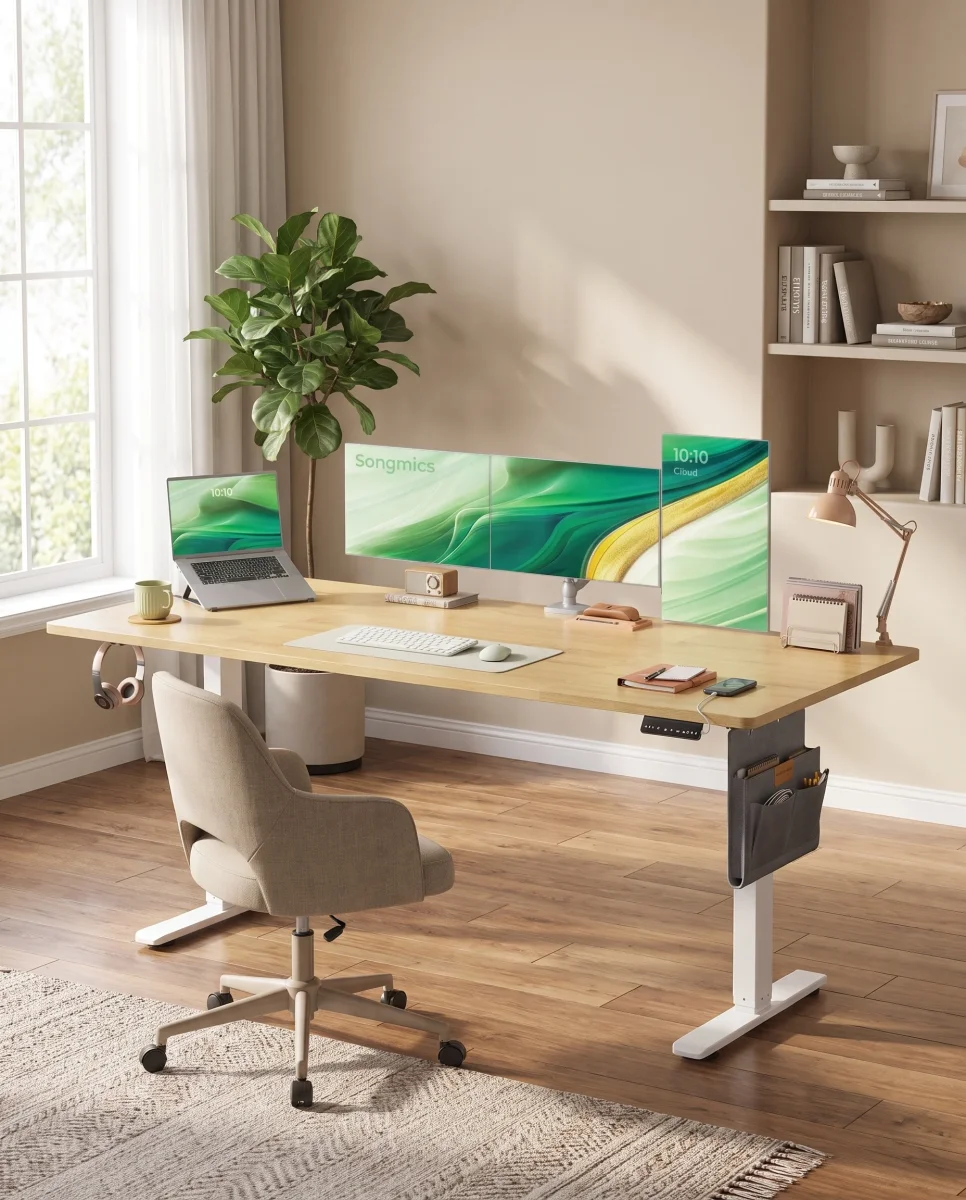 Zit Sta Bureau Elektrisch 180 x 80 cm – In Hoogte Verstelbaar – 4 Geheugenstanden – USB-C – Kabelbeheer - Afbeelding 3