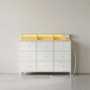 Commode met USB & Stopcontact - Ladekast met LED-verlichting