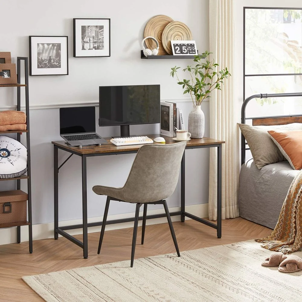 Bureau Industrieel – Houtlook met Zwart Stalen Frame – Computerbureau tot 50 kg - Afbeelding 7