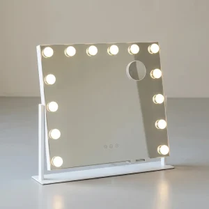 Make-Up Spiegel - 14 LED Lampen - Met USB Lader En Touch Bediening