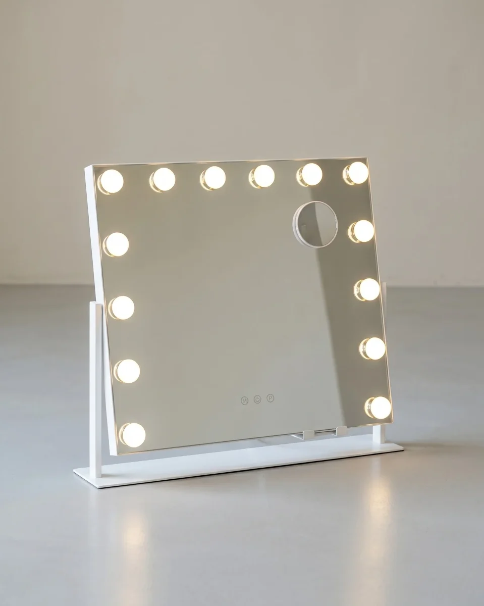 Make-Up Spiegel - 14 LED Lampen - Met USB Lader En Touch Bediening