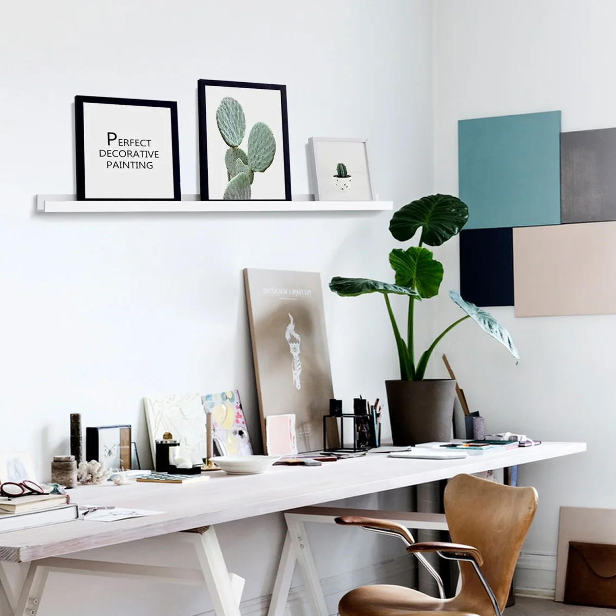 Zwevende Wandplank – Fotoplank – 110 cm Wit - Afbeelding 7