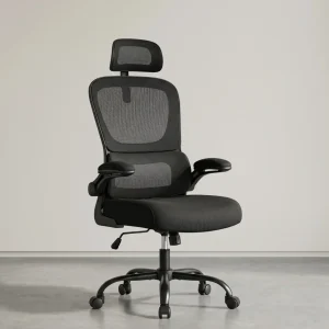 Ergonomische Bureaustoel – Mesh Rugleuning met Lendensteun – Verstelbare Hoofdsteun – Kantelbaar tot 120 kg