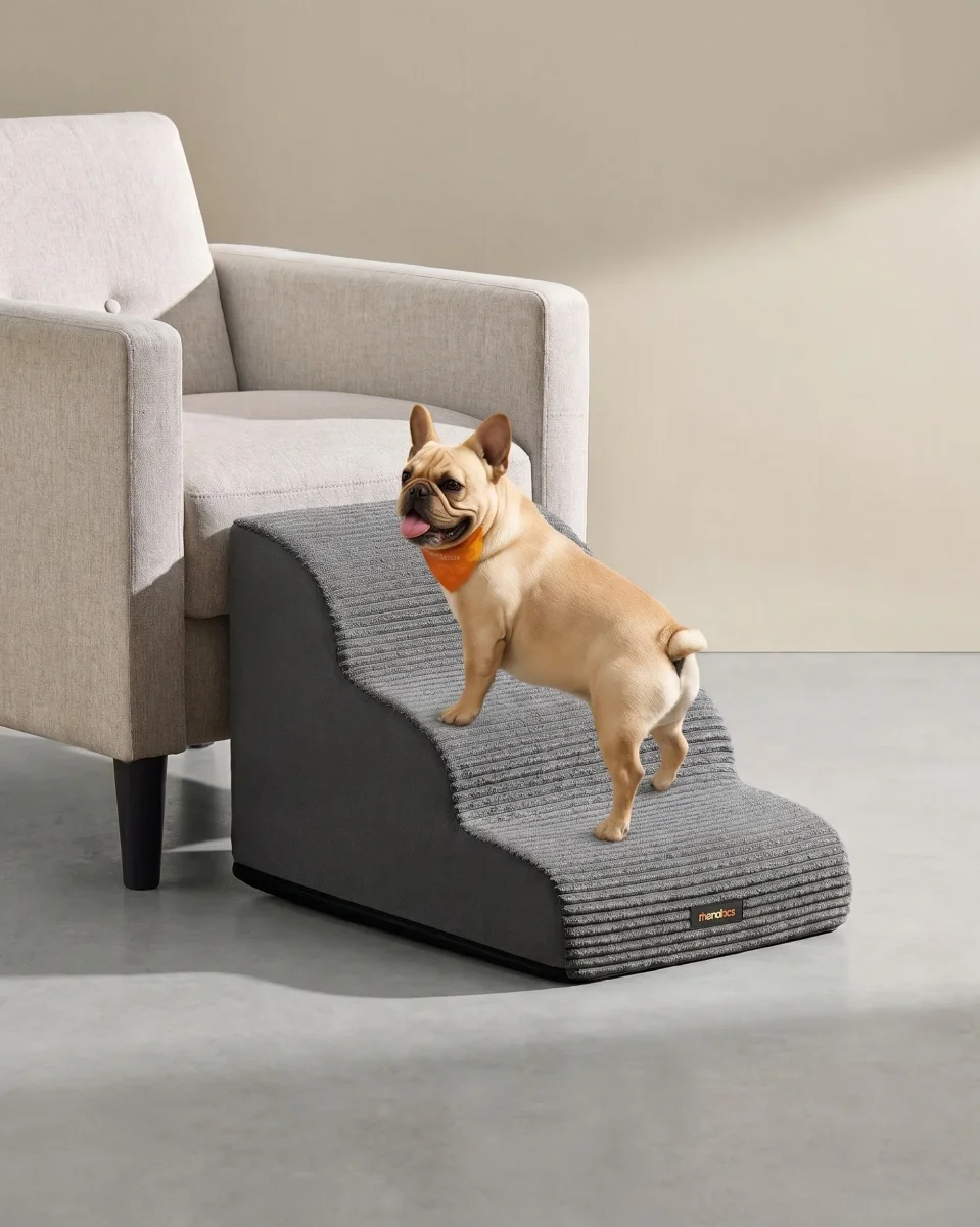 Hondentrap - 3 Treden - Antislip Bekleding - Voor Bed En Bank - Afbeelding 3