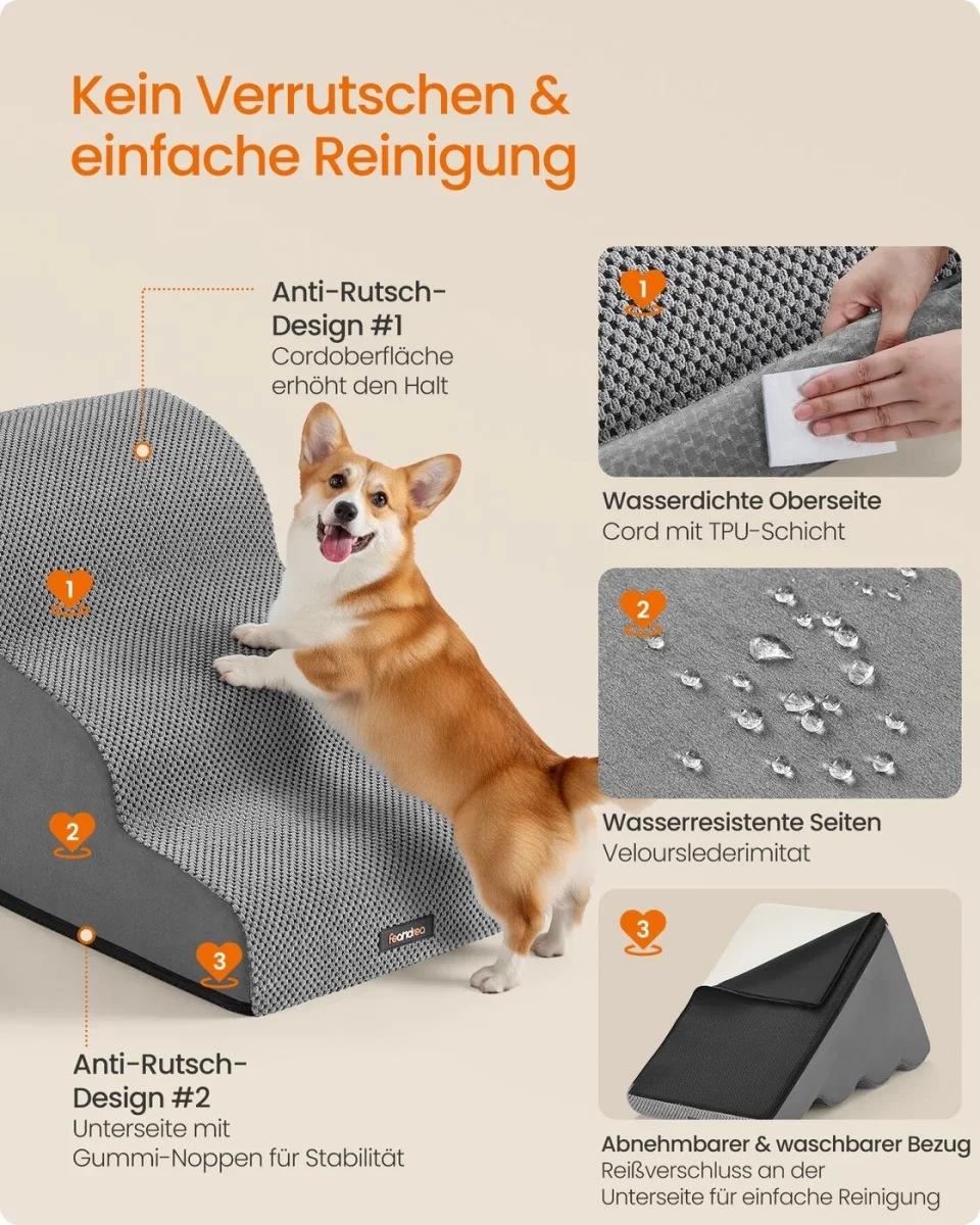 Hondentrap - 3 Treden - Antislip Bekleding - Voor Bed En Bank - Afbeelding 7