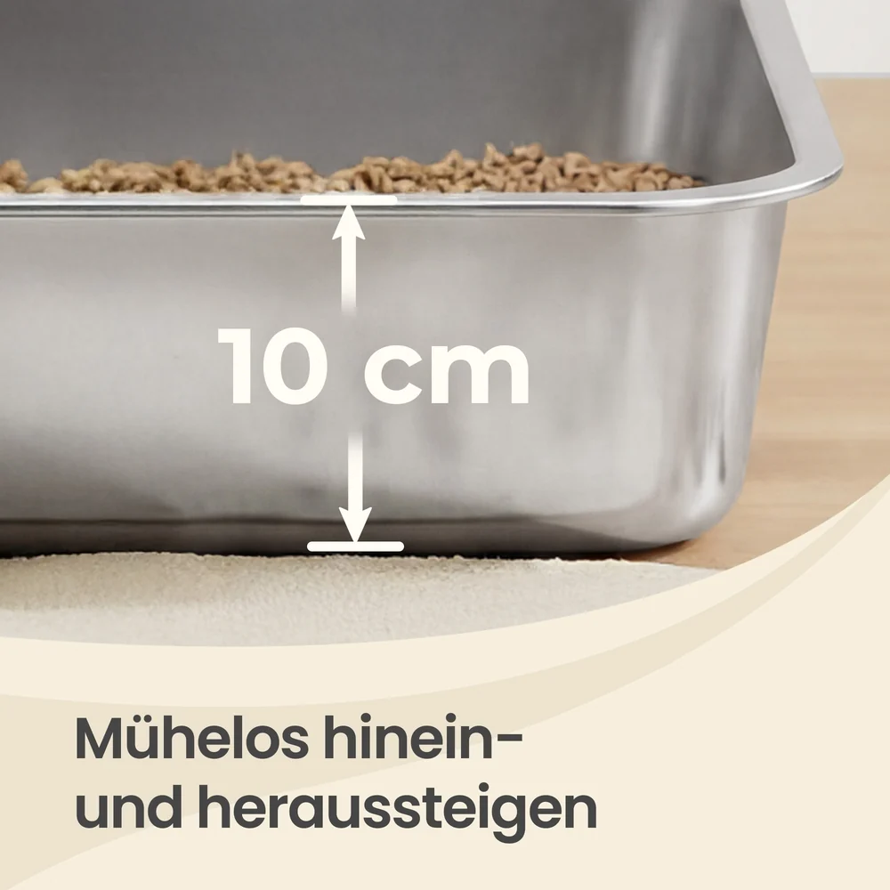 Open Kattenbak RVS - Roestvrijstalen Kattentoilet Met Schepje - Voor Kat - Afbeelding 8