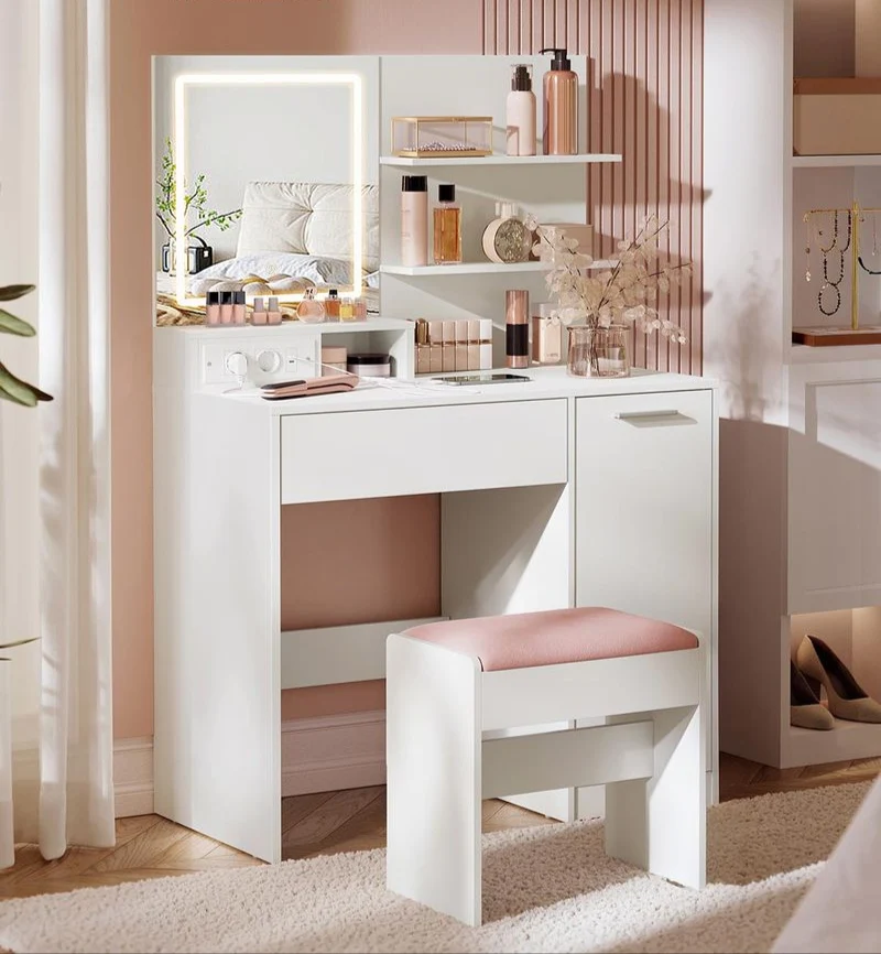 Kaptafel met LED-Spiegel en Stopcontacten – KAILYN-collectie - Afbeelding 3