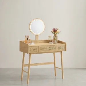 Kaptafel met Spiegel en Verlichting – Bohemian Design – 90 cm Breed – BOHO Collectie