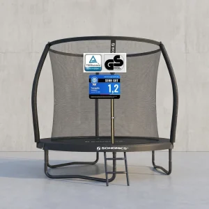 Compacte Trampoline Met Veiligheidsnet - Gebogen Stangen - Belastbaar Tot 80 Kg