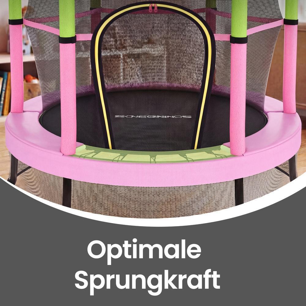 Kindertrampoline 174 cm - Met Veiligheidsnet En Randafdekking - Voor Tuin En Binnen - Afbeelding 6