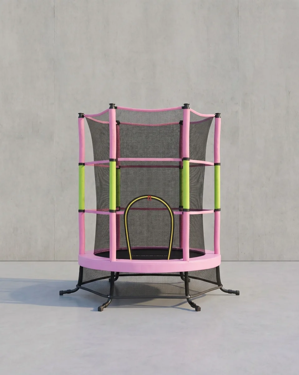 Kindertrampoline 174 cm - Met Veiligheidsnet En Randafdekking - Voor Tuin En Binnen - Afbeelding 2