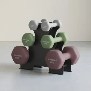 Dumbbellset Met Standaard - Hexagon Halters Met Neopreen Coating - Voor Krachttraining