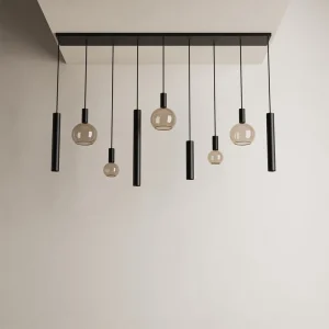 Ztahl Riva 9-Lichts Hanglamp 170 x 22cm 4325-9005 Zwart Structuur