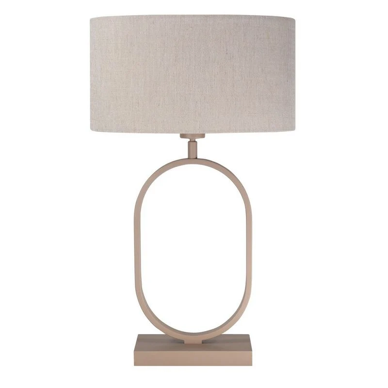 Verona Tafellamp Zand met Stoffen Kap Oslo Naturel 905 T1290.03 + O4442.38