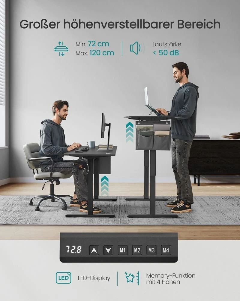 Zit Sta Bureau Elektrisch – Hoog Laag Bureau – In Hoogte Verstelbaar – Ergonomisch - Afbeelding 7