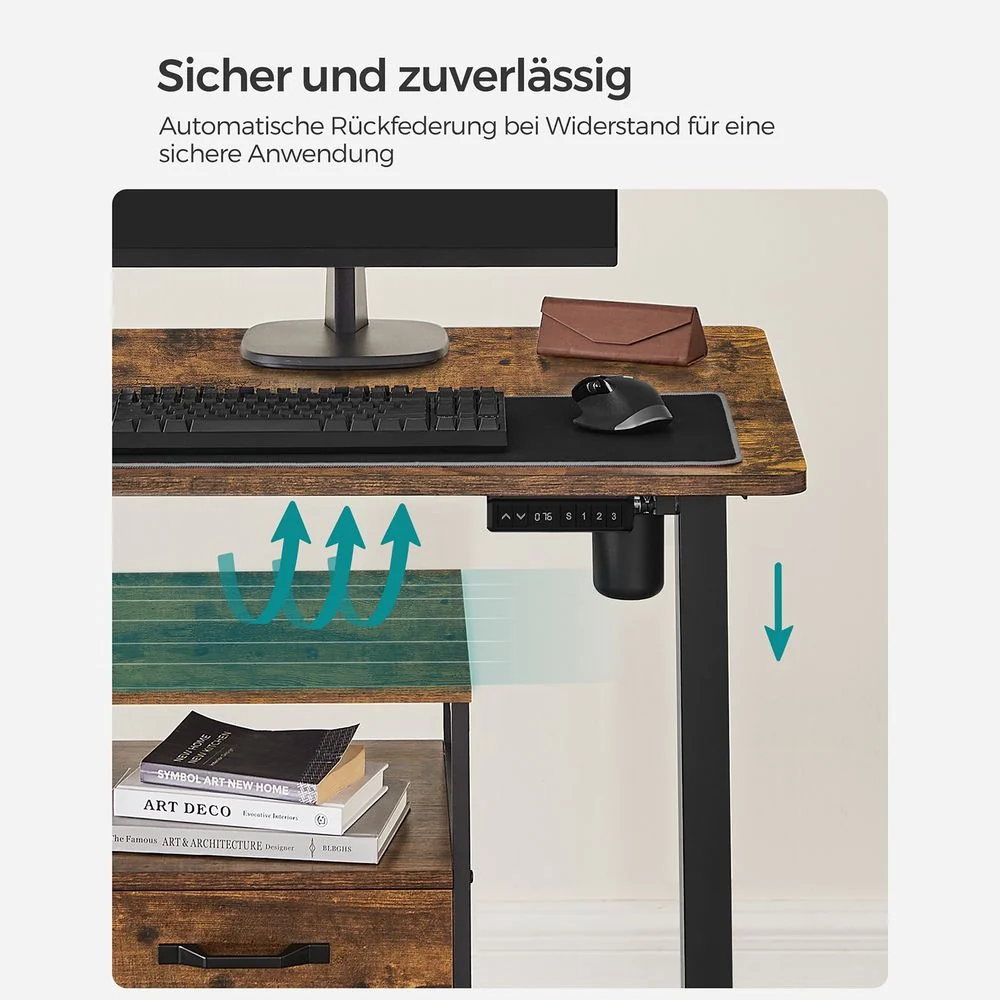 Zit Sta Bureau Elektrisch – Met Wieltjes – In Hoogte Verstelbaar – Ergonomisch - Afbeelding 8