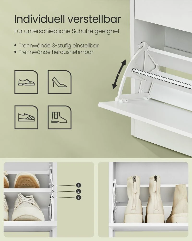 Moderne schoenenkast met verstelbare indeling en extra opbergruimte - Afbeelding 8