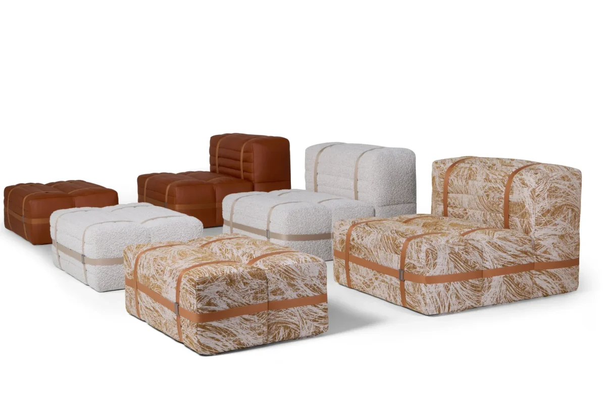 Haybale Lounge Chair met voetenbank - Afbeelding 4