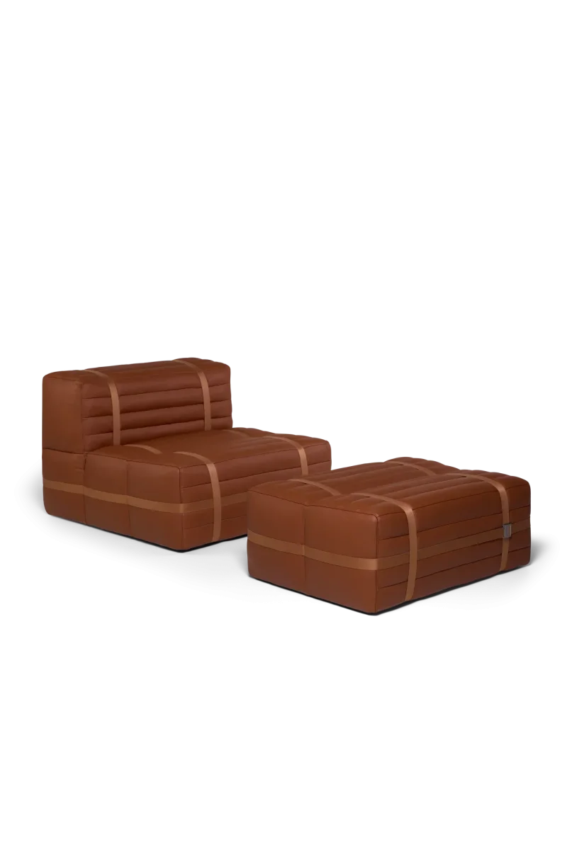 Haybale Lounge Chair met voetenbank - Afbeelding 5