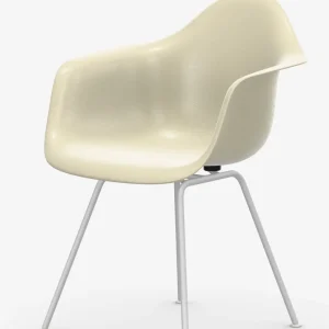Eames Fiberglass Armchair DAX - wit onderstel